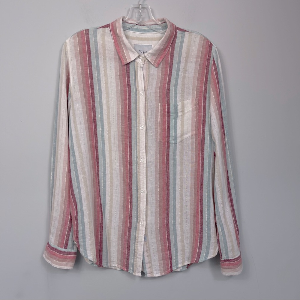Rails Charli Button Down Top Tropic Metallic Stri… - image 8